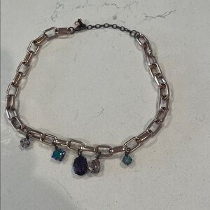 Elegant Gold and Purple Charm Necklace